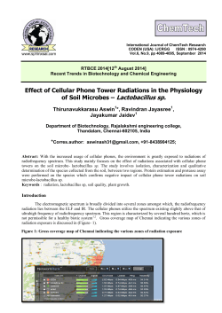 Effect of Cellular Phone Tower Radiations in the Physiology of Soil