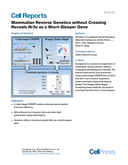 Mammalian Reverse Genetics without Crossing Reveals Nr3a as a