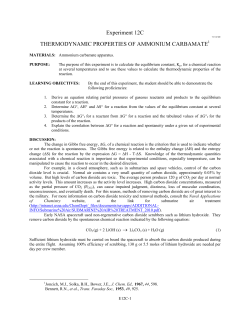 Experiment 12C THERMODYNAMIC PROPERTIES OF AMMONIUM