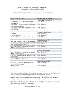 Final Exam Schedule