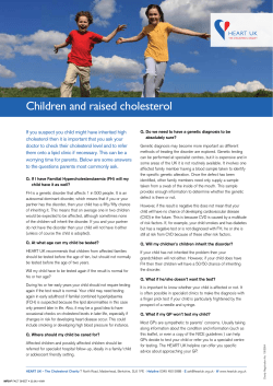 Children and raised cholesterol
