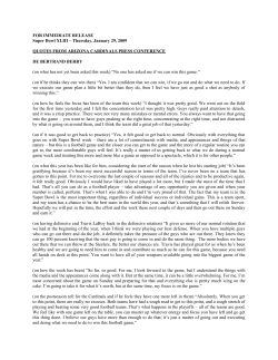 FOR IMMEDIATE RELEASE Super Bowl XLIII