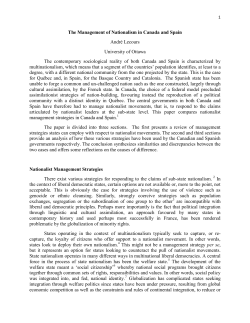 The Management of Nationalism in Canada and Spain
