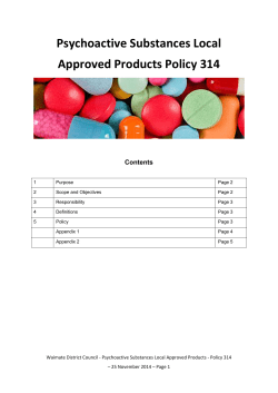Psychoactive Substances Local Approved Products Policy 314