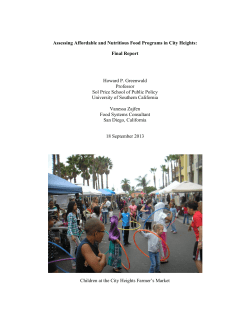 Assessing Affordable and Nutritious Food Programs in City Heights