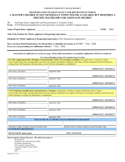 Equivalency Form, Specific BA or AA