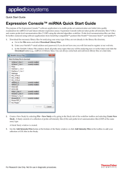 Expression Console&trade; miRNA Quick Start Guide