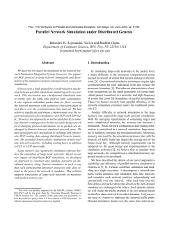 Parallel Network Simulation under Distributed Genesis