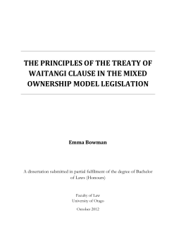 The Principles of the Treaty of Waitangi Clause in the Mixed