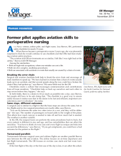 Former pilot applies aviation skills to perioperative nursing