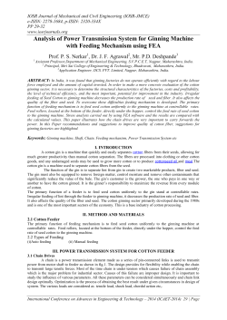 Analysis of Power Transmission System for Ginning Machine