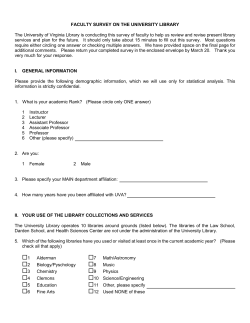 Questionnaire - University of Virginia Library Assessment