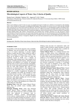 Microbiological Aspects of Water