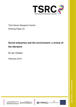 Social enterprise and the environment: a review of the literature Dr