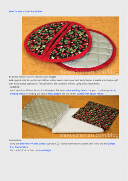 How To Sew a Quick Pot Holder