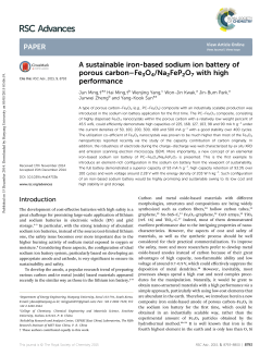 A sustainable iron-based sodium ion battery of porous carbon