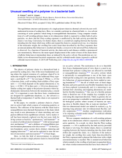 Unusual swelling of a polymer in a bacterial bath