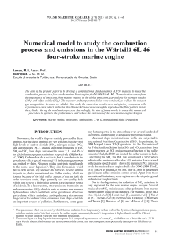 Numerical model to study the combustion process and emissions in