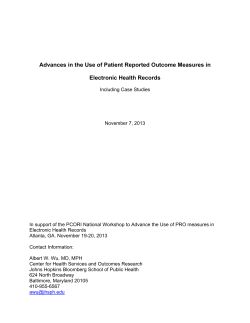 Advances in the Use of Patient Reported Outcome Measures