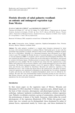 Floristic diversity of sabal palmetto woodland: an endemic and