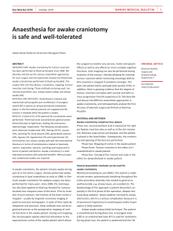 Anaesthesia for awake craniotomy is safe and well