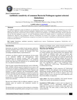 Antibiotic sensitivity of common Bacterial Pathogens against
