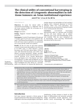 The clinical utility of conventional karyotyping in the detection of