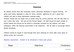 Programmes of Study for Grammar