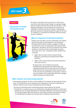 Puberty  - Department of Communities, Child Safety