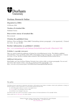 Criminalising Extreme Pornography