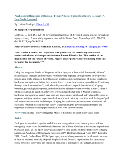 Psychological Responses of Division I Female Athletes