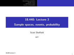 Probability and Random Variables, Lecture 3