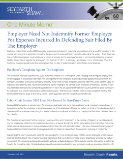One Minute Memo - Seyfarth Shaw LLP