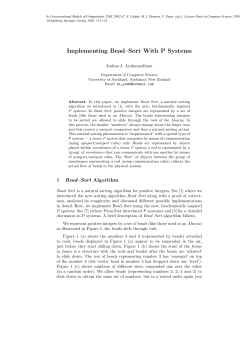 Implementing Bead&ndash;Sort With P Systems