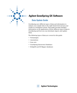 Agilent GeneSpring GX Software Data Update Guide