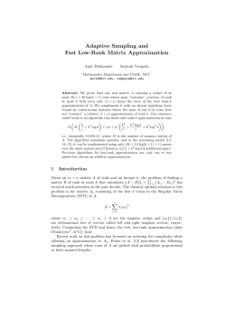 Adaptive Sampling and Fast Low