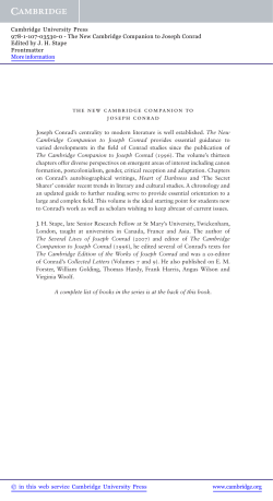 The New Cambridge Companion to Joseph Conrad