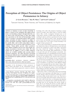 Perception of Object Persistence: The Origins of