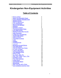 Kindergarten Non-Equipment Activities