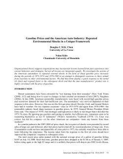 Gasoline Prices and the American Auto Industry: Repeated