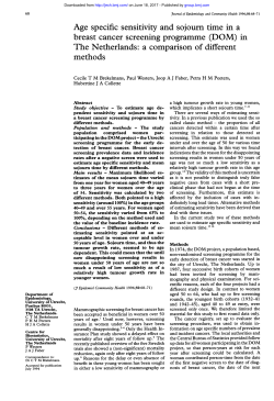 Age specific sensitivity and sojourn time in a The Netherlands: a