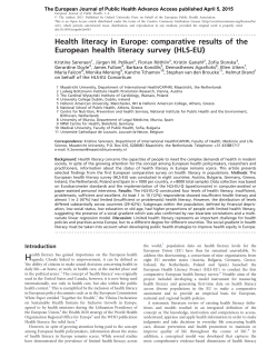 Health literacy in Europe - Allianz Gesundheitskompetenz