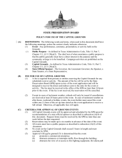 POLICY FOR USE OF THE CAPITOL GROUNDS