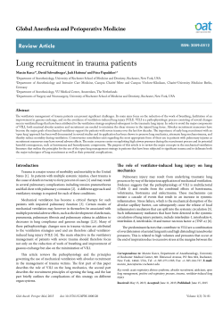 Lung recruitment in trauma patients