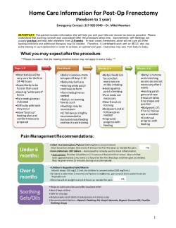 Home Care Information for Post-Op Frenectomy