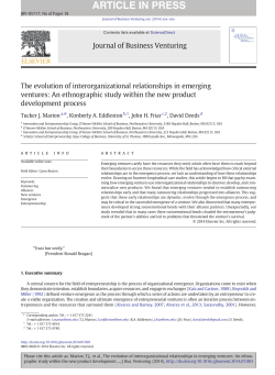 The evolution of interorganizational relationships in emerging
