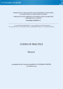 Code of Practice for Mustard