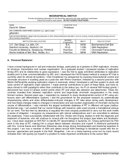 BIOGRAPHICAL SKETCH David M. Gilbert Professor gilbertdm U.C.