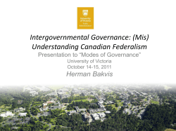 Herman Bakvis - University of Victoria