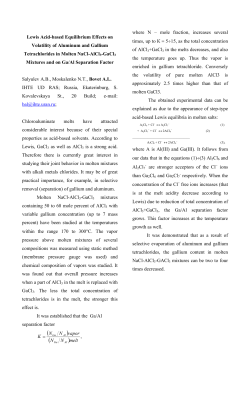 Lewis Acid-based Equilibrium Effects on Volatility of Aluminum and